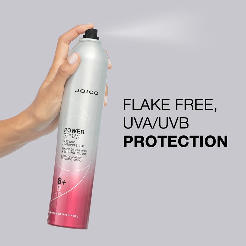 Joico Power Spray Fast-Dry Finishing Spray - Heat & Humidity Protection | Paraben & Sulfate Free | 72 Hour Hold