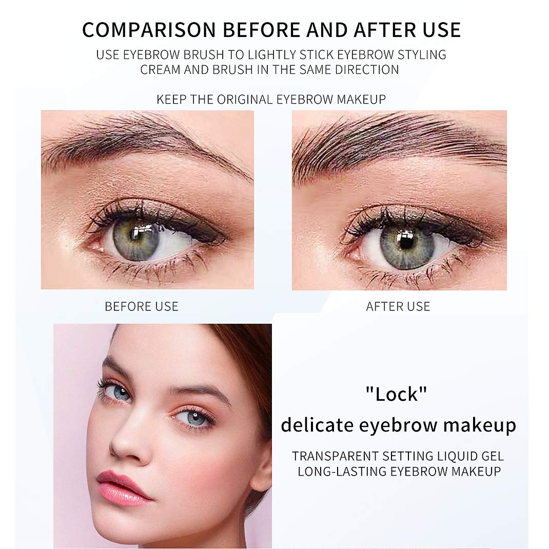 DAGEDA 2Pcs Clear Eyebrow Setting Gel, Waterproof Brow Fix Gel, Non-sticky