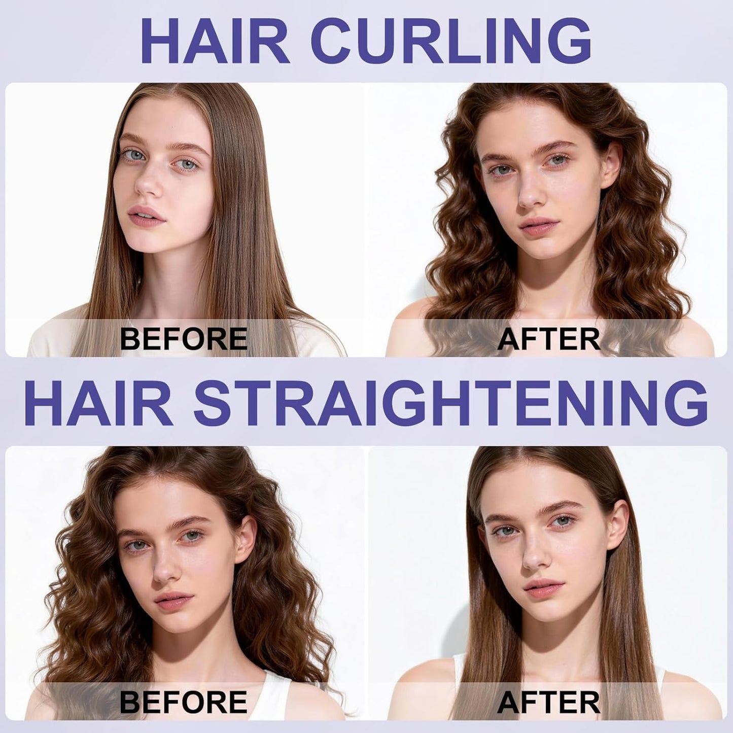 **2 in 1 Hair Straightener and Curler | 360° Cool Airflow Styling Iron - 1.25 Inch, Dual Voltage for Travel**