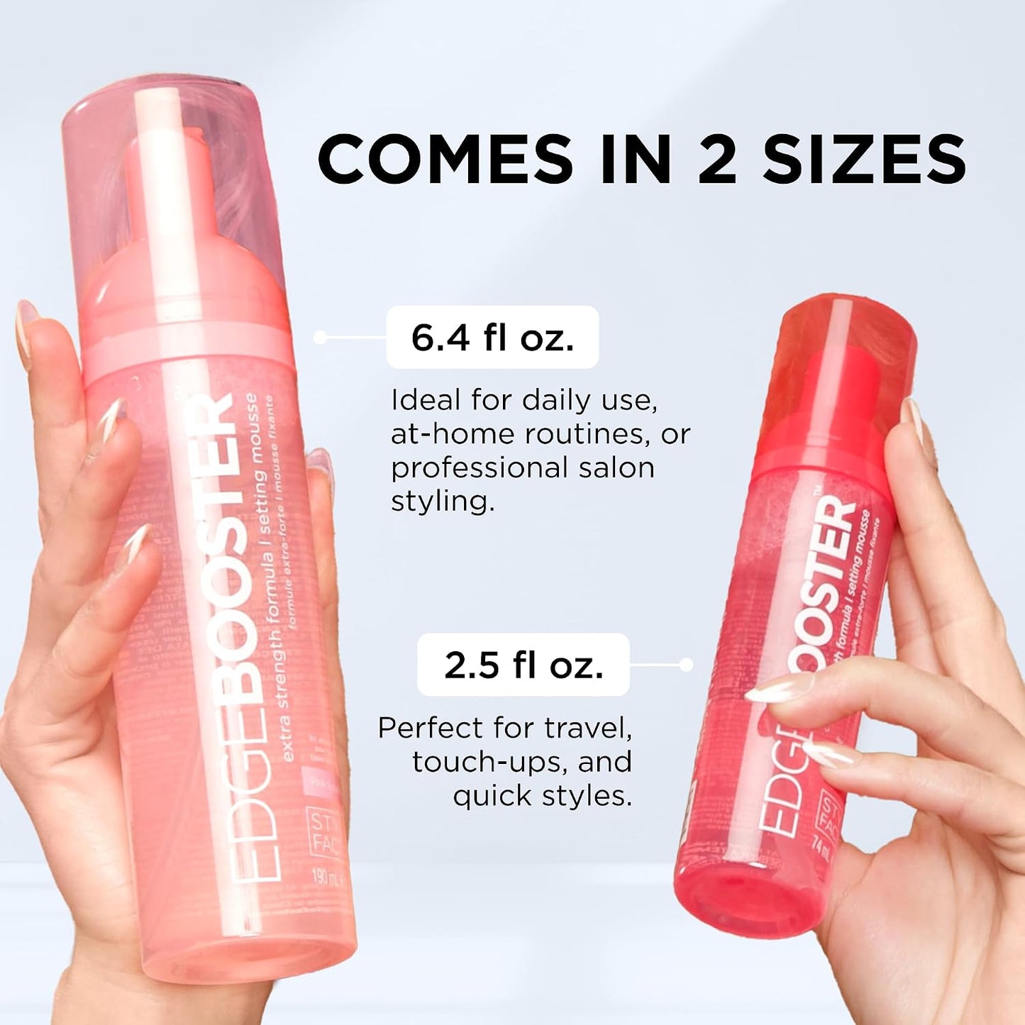 Style Factor EDGE BOOSTER Mousse - Extra Strength Frizz Control & Volume | 6.4oz Morganite for Curly Hair
