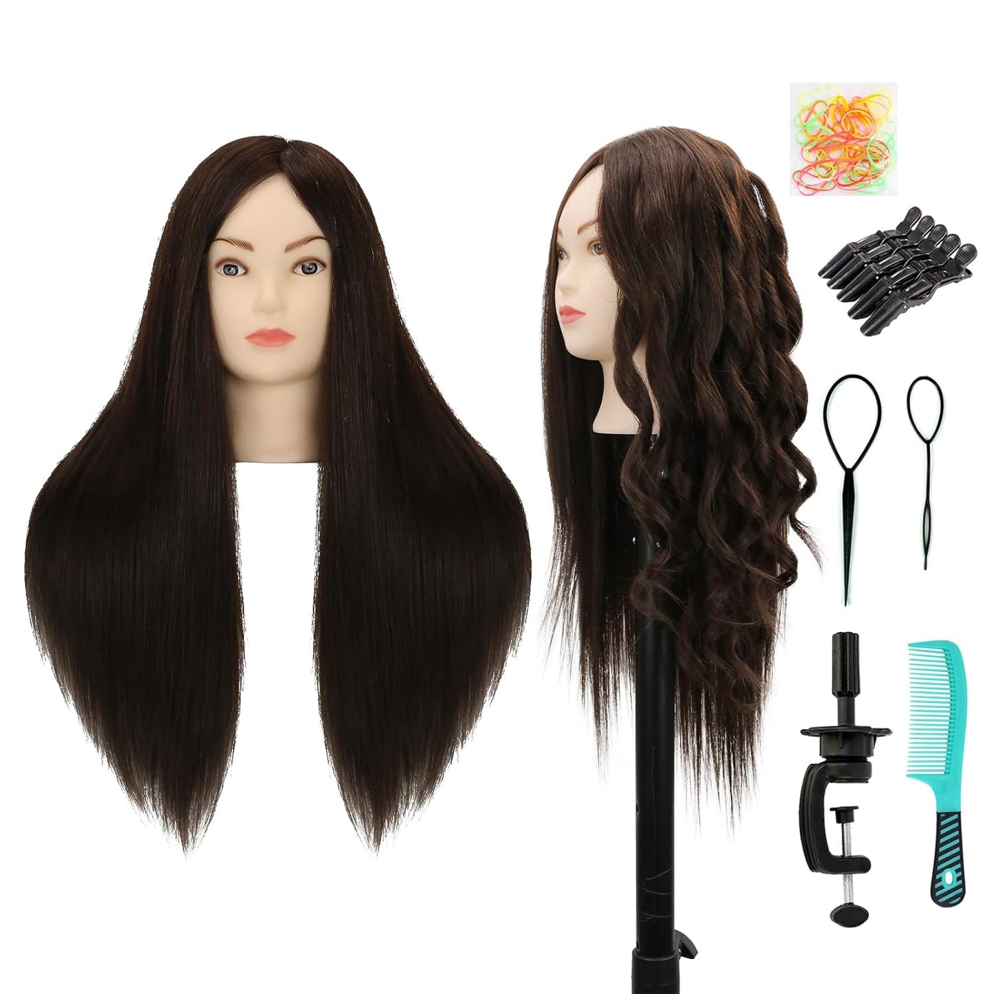 Realistic Human Hair Mannequin Head - 80% Real Hair for Hairdresser Training | 22-Inch Blonde Cosmetology Manikin