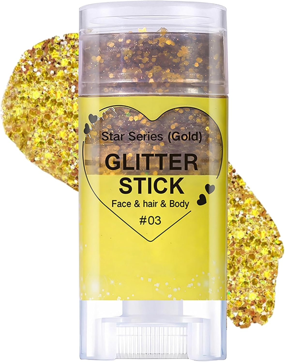 Gold Body Glitter Stick - Mermaid Chunky Waterproof Glitter for Face, Eyes, Lips & Hair | Perfect for Festivals & Mardi Gras