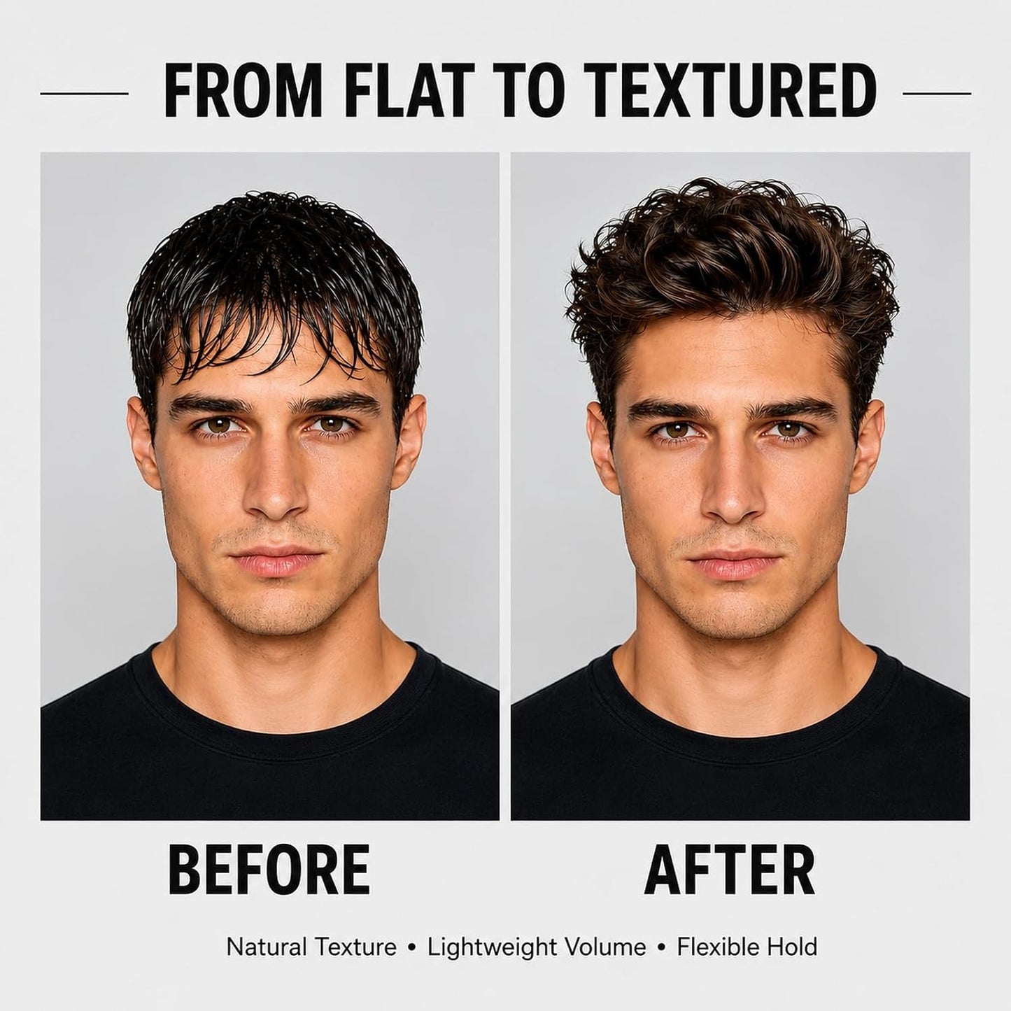 Root-Lifting Texture Comb for Men & Women - Lightweight ABS Grip for Fringe Control | Black