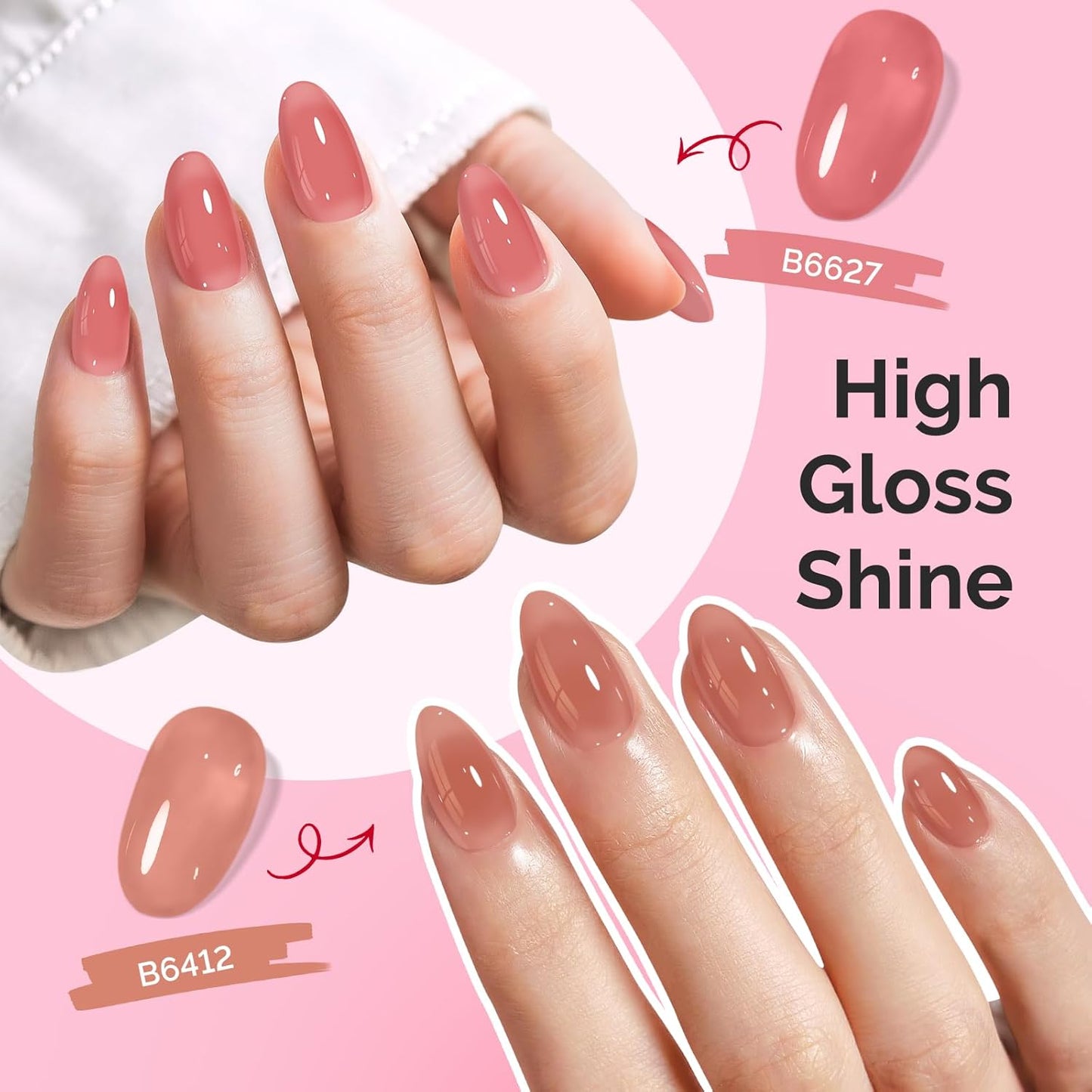 Jelly Gel Nail Polish Set - 6 Transparent Colors | Milky & Jelly Texture for DIY Manicure