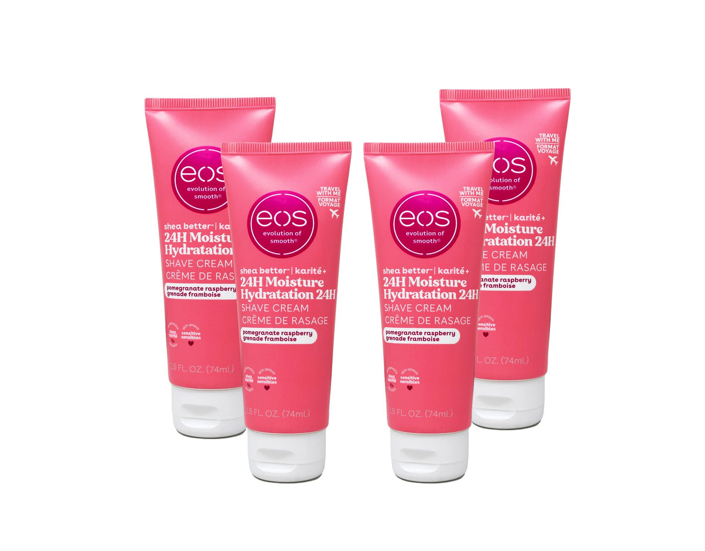 Evolution- of- Smooth Shave Cream Pomegranate Raspberry, 2.5 oz for Women (4 Pack)
