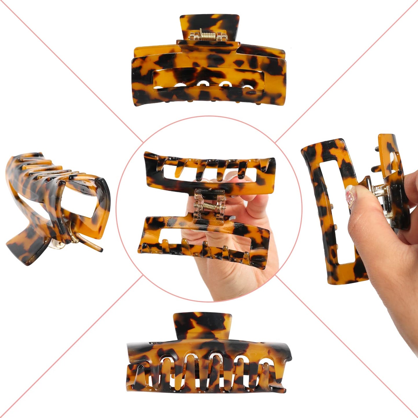 STARSIDE 3-inch Medium Acrylic Butterfly Hair Clips 8-Pack