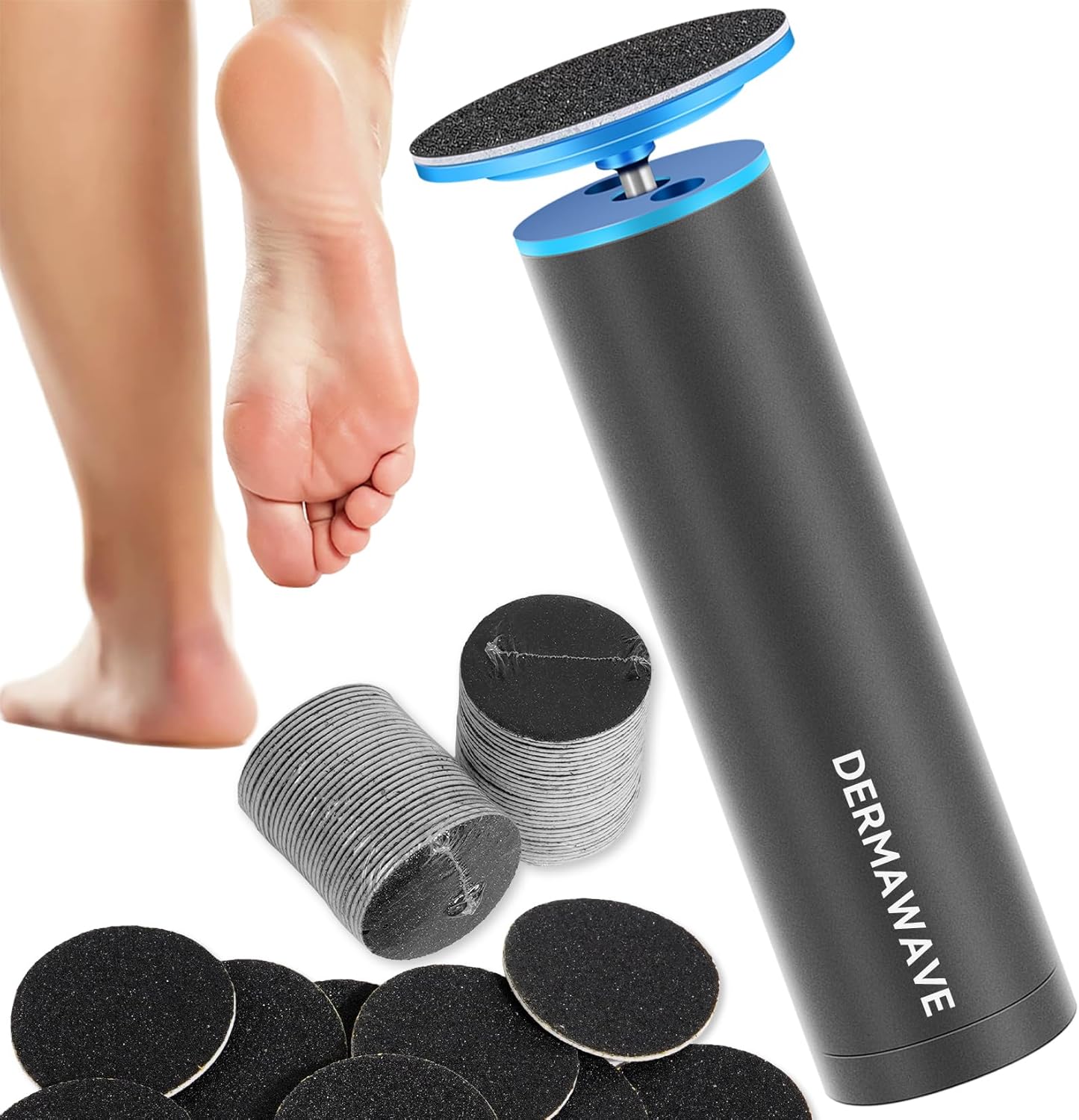 Electric Callus Remover for Feet - Professional Pedicure Tool with 60 Sandpaper Discs & Adjustable Speed | Heel Grinder Sander