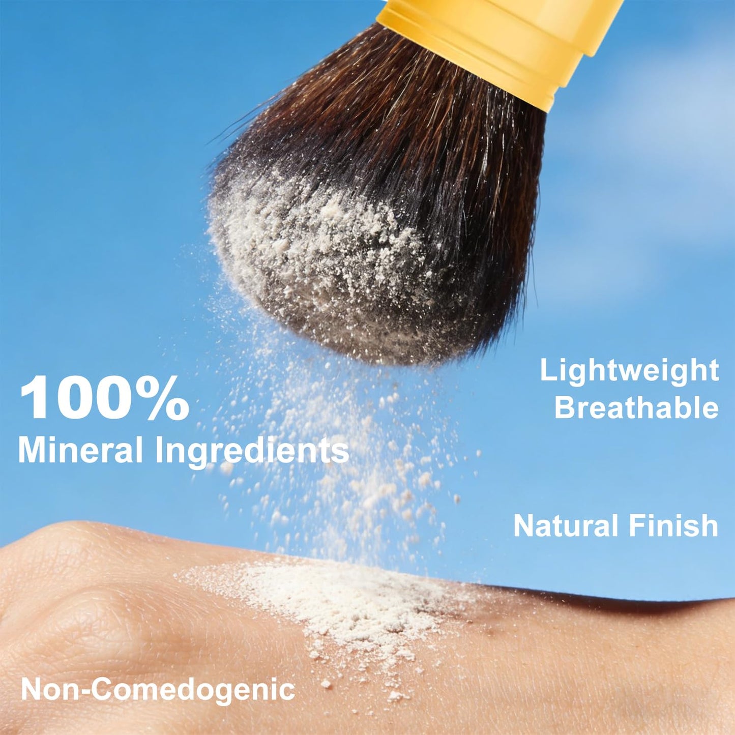 Mineral Sunscreen Setting Powder for Face & Scalp, SPF 35 Translucent Loose Powder, Mineral Brush Powder, Oil Control Natural Matte Finish, Lasting Lightweight Breathable (Medium)