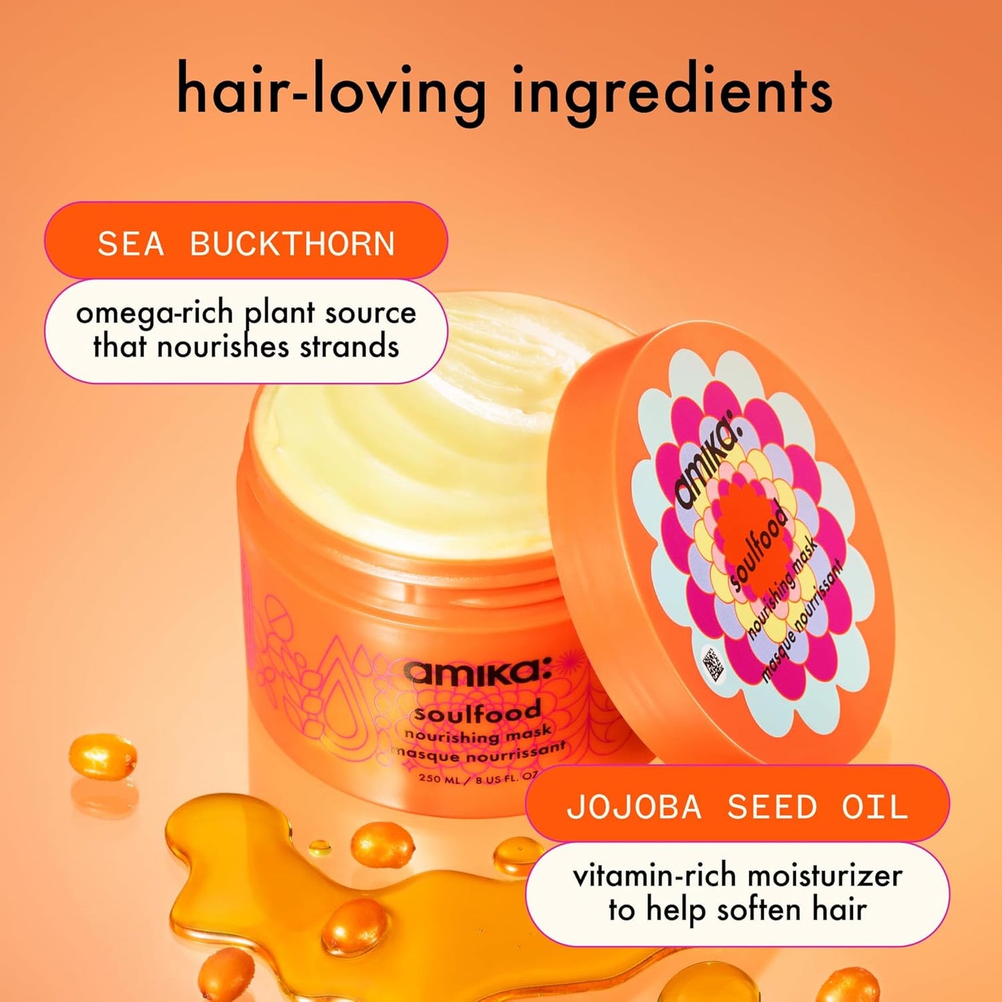 Amika Soulfood Nourishing Hair Mask - Deep Hydration & Repair | 8.5 oz