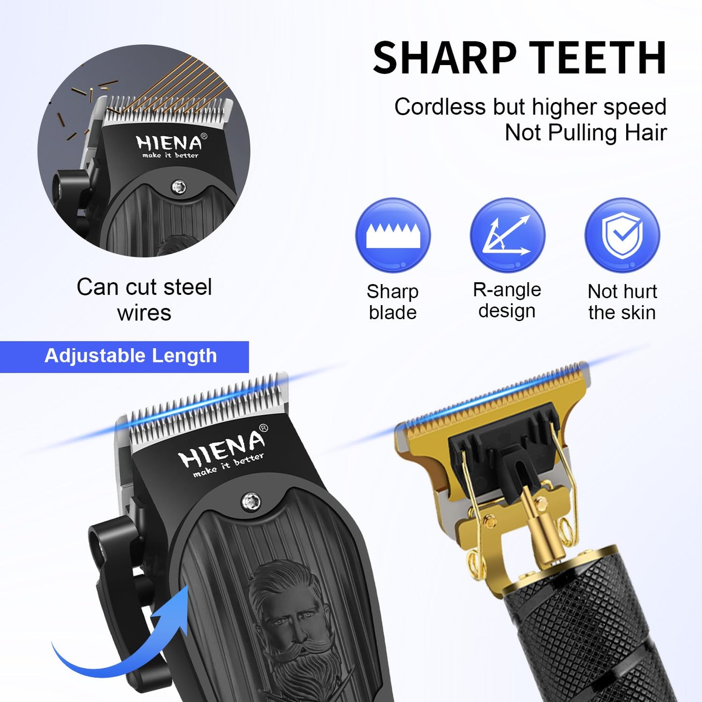 HIENA PRO Professional Hair Clippers Set for Men,Cordless Rechargeable Trimmers Kit and Clippers Set, Haircut Clippers, Barbers with LED Display, Gifts for Men