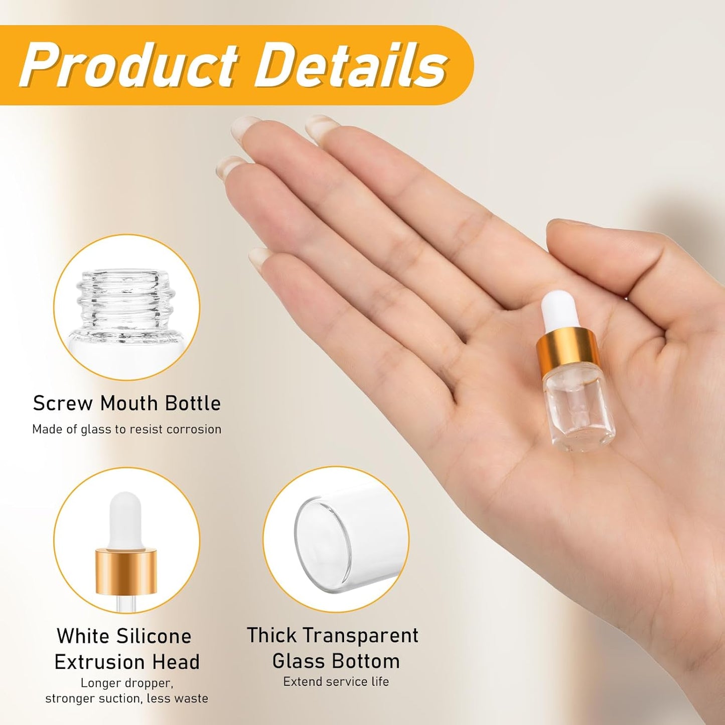 Mini Dropper Bottles - 20 Pack 2ml Clear Essential Oil Vials | Perfect for Travel & Cuticle Oil