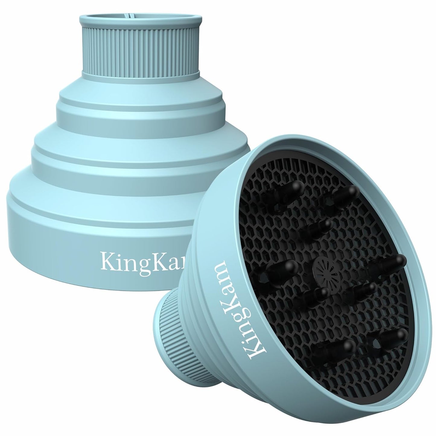 Collapsible Hair Dryer Diffuser - Travel-Friendly Attachment for Most Hair Dryers | Fits Nozzle Diameter 1.575-1.968 Inches - Black