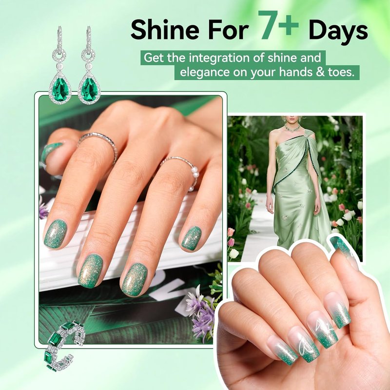 Dreamy Teal Glitter Nail Polish - Fast Drying, Toxic-Free Formula with High Shine Finish | 15ml