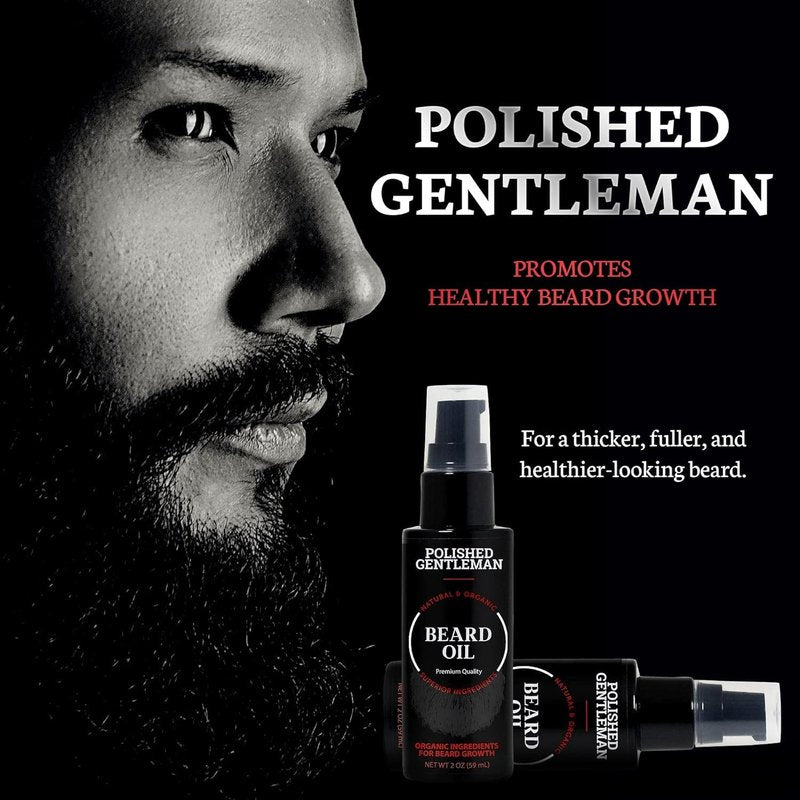 Beard Growth Oil for Men with Cedarwood and Tea Tree Oil - Easy Beard Dispenser and Pump for Mens Beard Care - Sulfate Free Beard Softener - Thickening Beard Exfoliator for Men 2oz - Made in USA