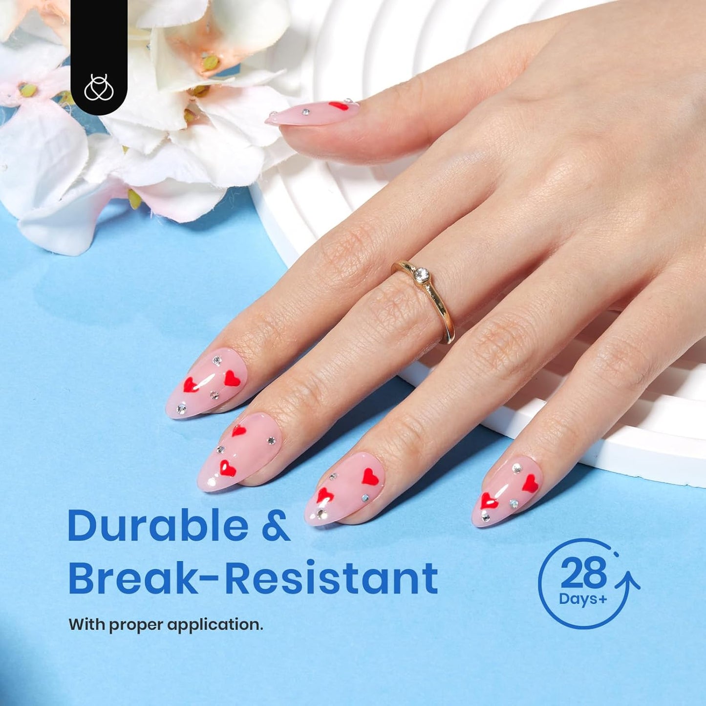 Beetles Gel Nail Tips - Easy Nail Extensions with 12 Sizes | Short Almond Half Matte Full Cover 504Pcs