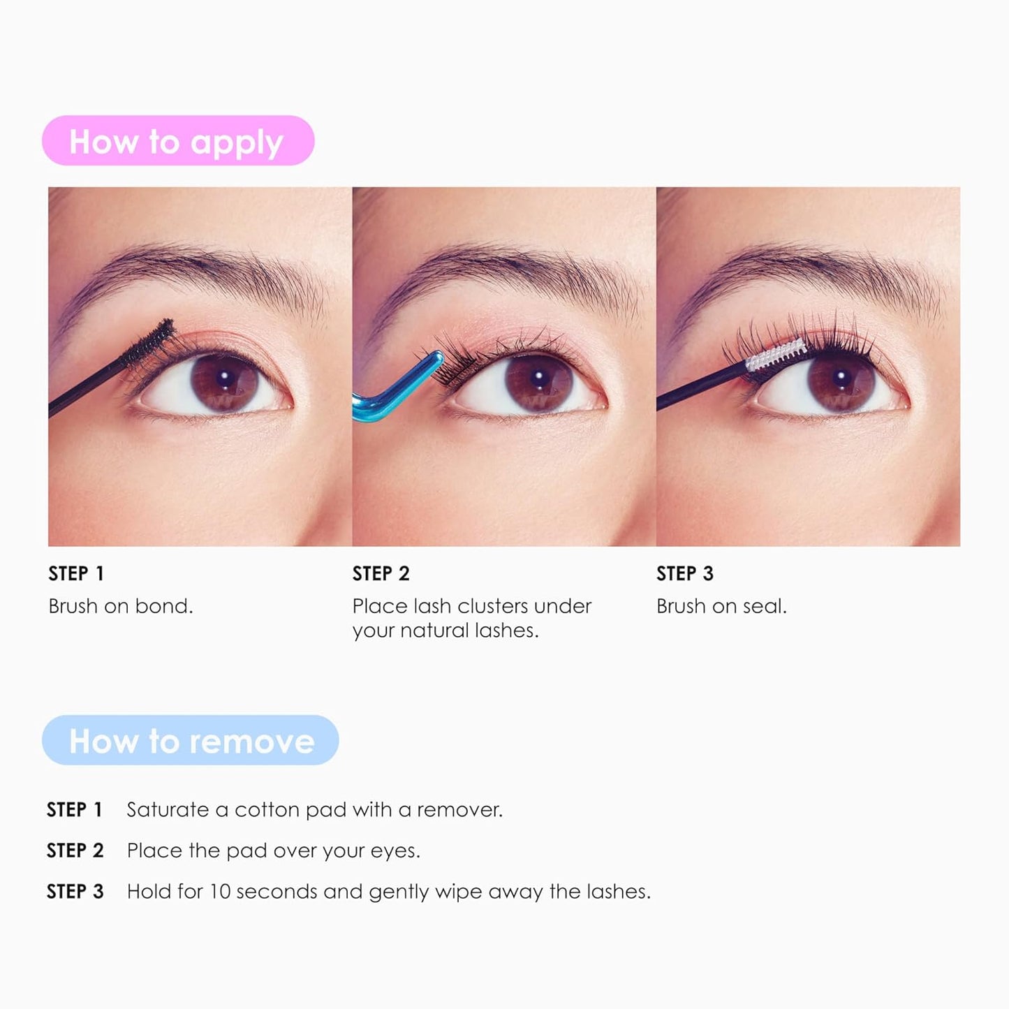 Falscara False Eyelashes - Faux Mink Wispy Lash Clusters, 10mm-16mm | 50 Reusable Wisps, Contact Lens Friendly