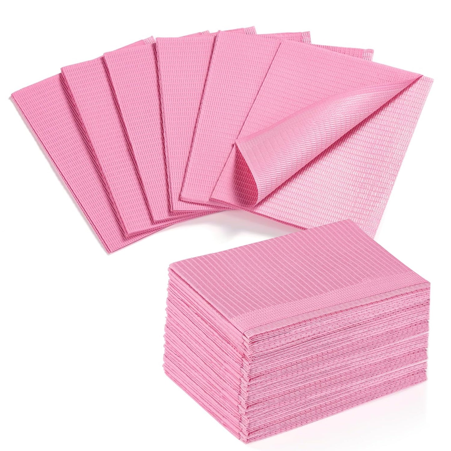 Disposable Nail Mats - 50 Pcs 3-Ply Absorbent Table Pads | 18” x 13” Nail Desk Protection for Manicure & Pedicure (Pink)