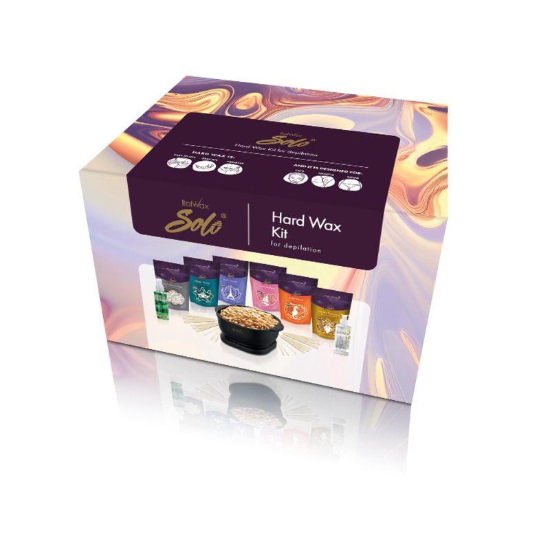 Italwax Brazilian Waxing Kit – Automatic Wax Warmer with Hard Wax Beads, No Temperature Control Needed, Easy-to-Clean Silicone Pot, Painless Hair Removal for Sensitive Skin, Face, Bikini & Body