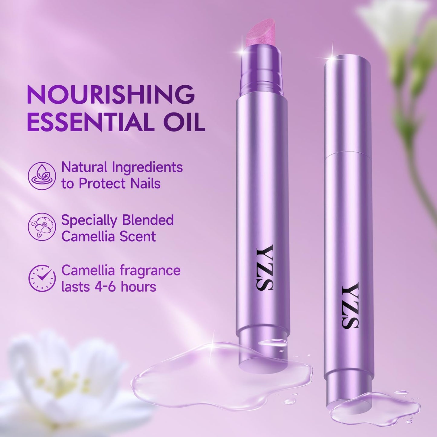 NineRoms 4-in-1 Cuticle Oil Pen Cuticle Pusher Nail Oil Pen with Ceramic Tip, Cuticle Treatment for Hangnails, Dry & Damaged Nails, Nail Cuticle Remover Pen