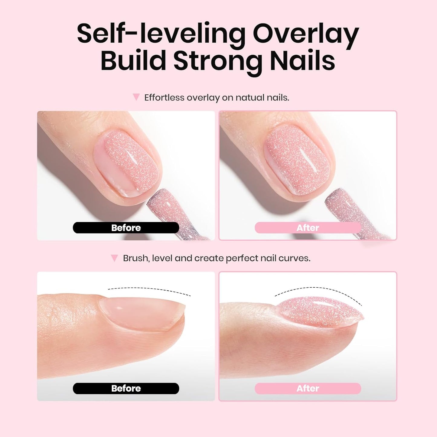 Beetles Base Color Gel Nail Polish Set - 6 Nude Shades | 5-in-1 Builder Rubber Base Coat for Strengthening Natural Nails