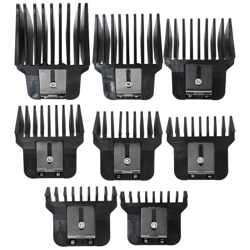 8x Hair Clipper Guards Replacement Fit for Andis T Out-liner pm-t, pmt-2, D-4, D-5, D8, GI, GTO, slii, rt-1, Black, 1/32" - 11/4" US Stock