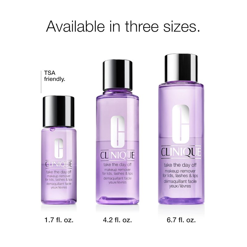 Clinique Take The Day Off Makeup Remover - Oil-Free, Non-Irritating Formula for Lids, Lashes & Lips | All Skin Types