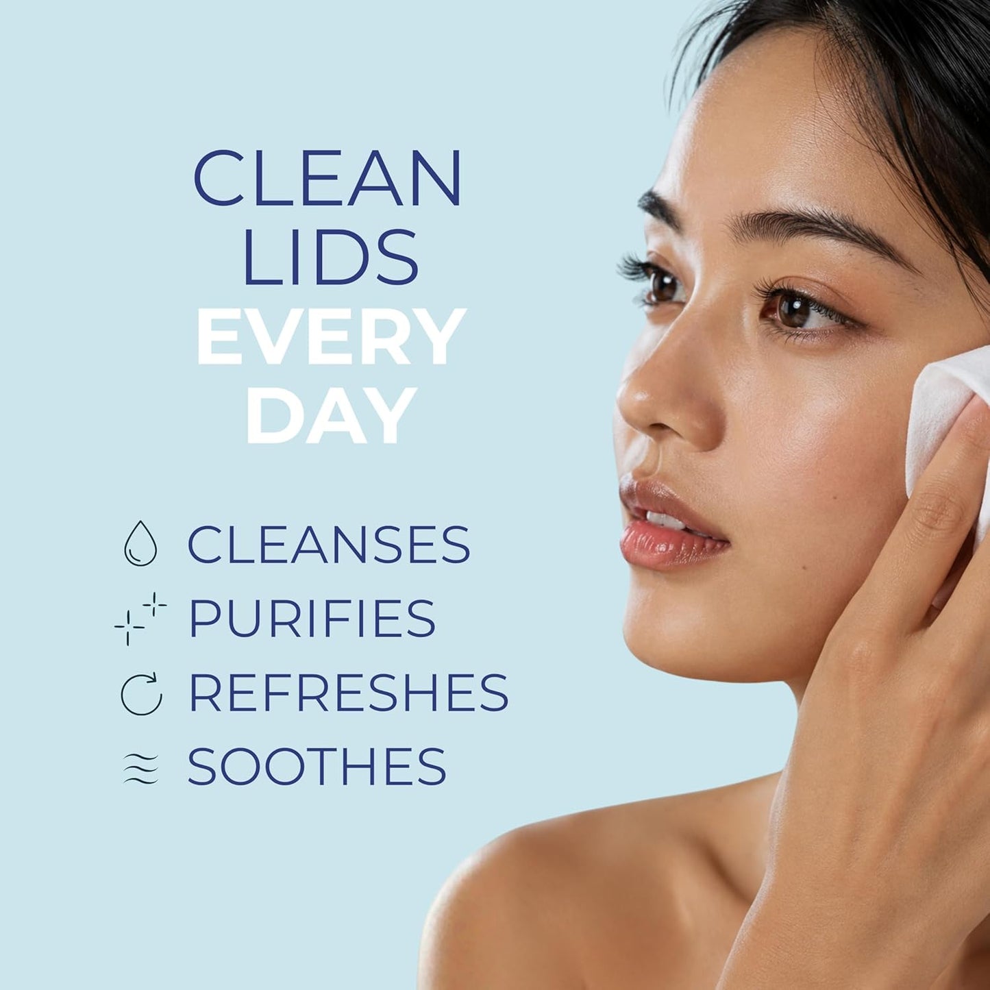 NOVEHA Daily Eyelid & Lash Wipes - 60 Individually Wrapped Refreshing Wipes for Blepharitis & Itchy Eyes