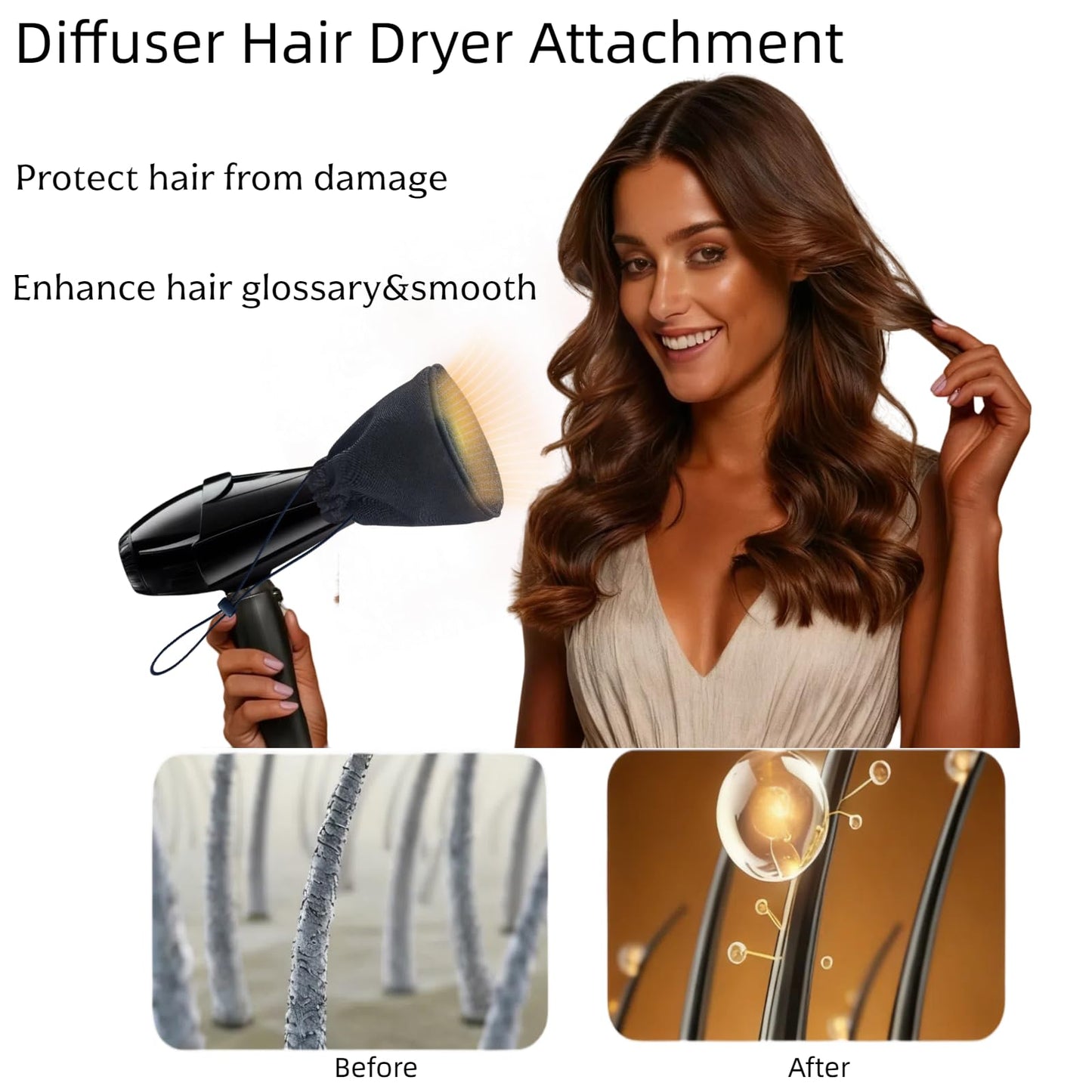 Diffuser Attachment for Hair Dryer