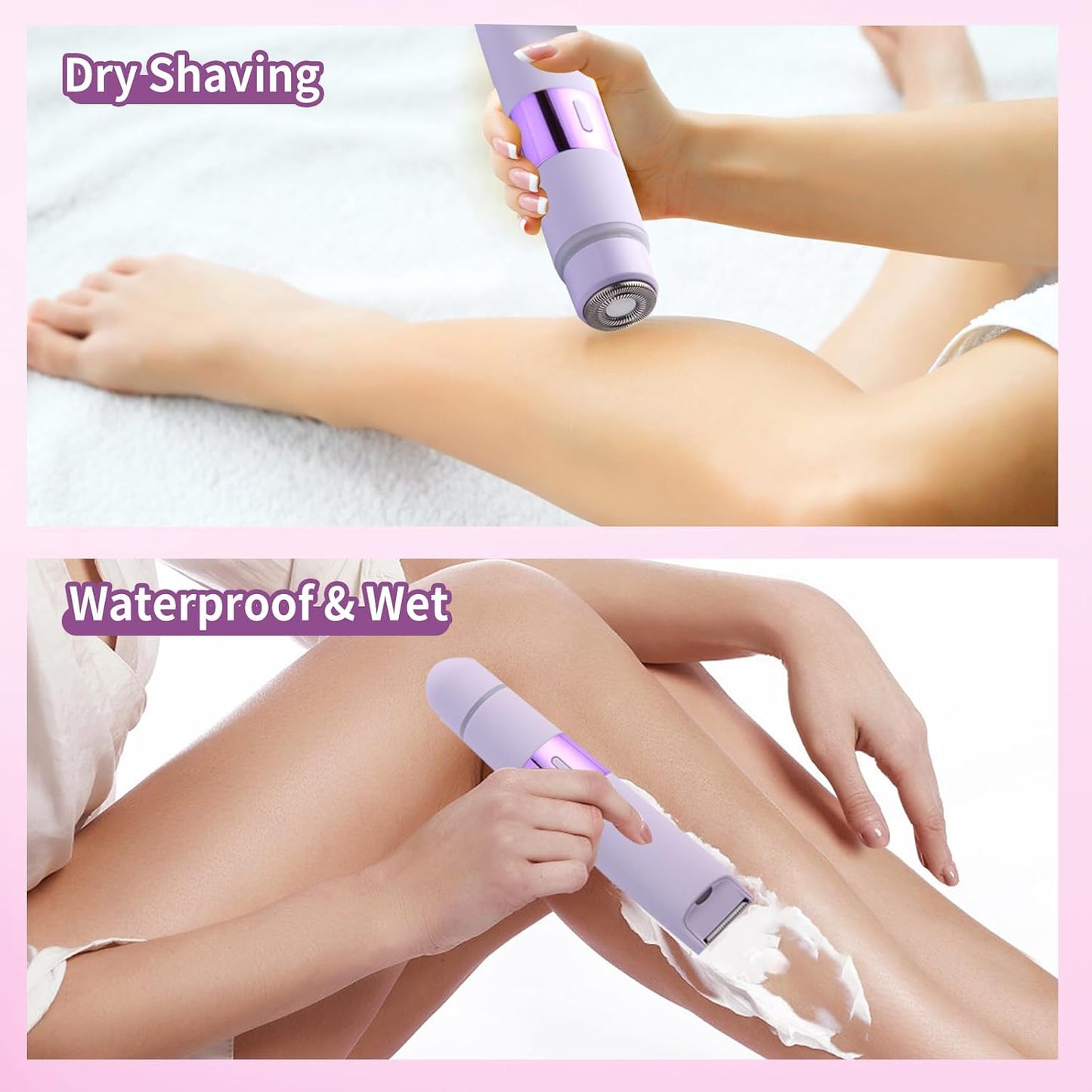 Bikini Trimmer for Women - 2-in-1 Rechargeable Electric Razor for Body Hair Removal | Ideal for Legs & Arms