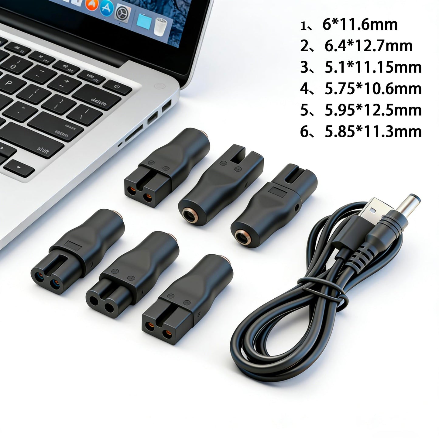 5V Charger Cord USB Adapter for Electric Hair Clippers, Beard Trimmers, Shavers, Beauty Instruments, Electric Hairdressers, Desk Lamps, Purifiers Power Supply Charging Cable 7 PCS Set