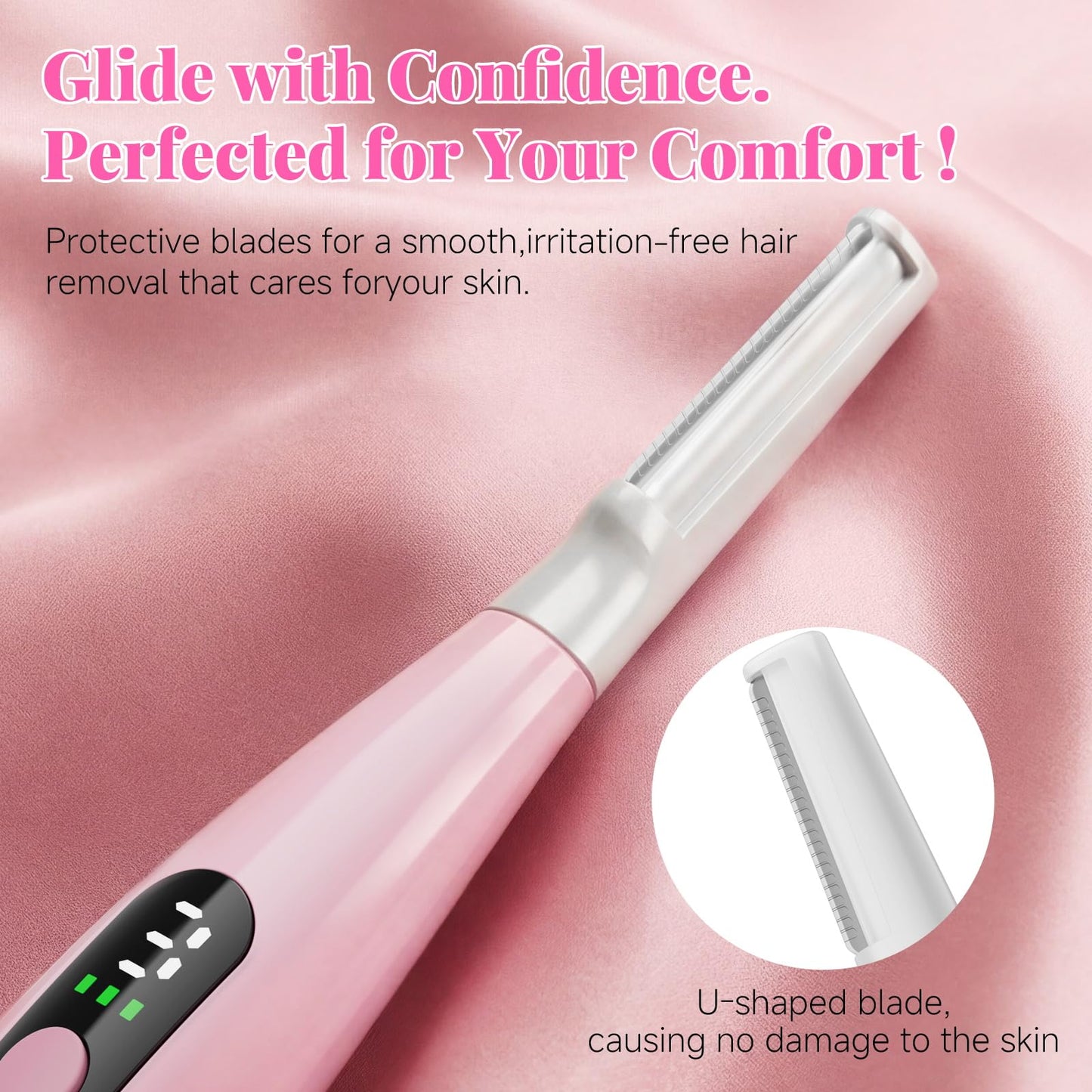 Sonic Dermaplane Razor for Women Face, Gentle Peach Fuzz Removal & Exfoliation with 3 Speeds, Rechargeable Dermaplaning Tool with 8 Blades & Facial Oil