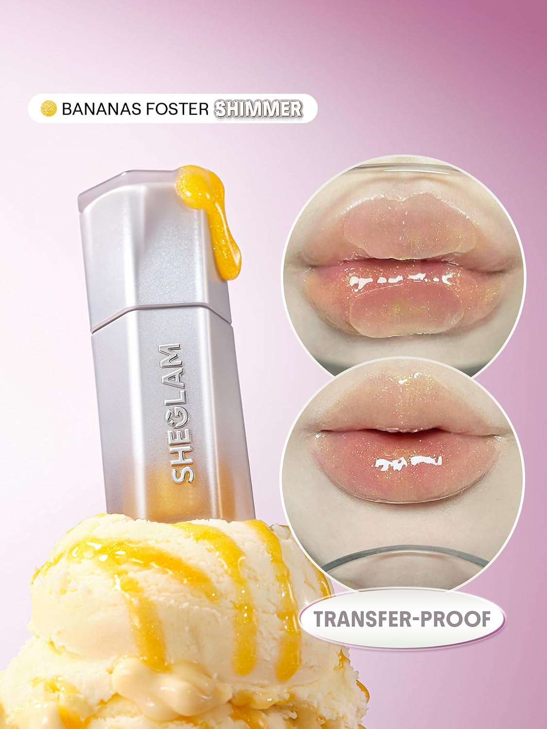 High Shine Finish Moisturizing Lip Gloss - Bananas Foster Flavor | Glass Lock Formula