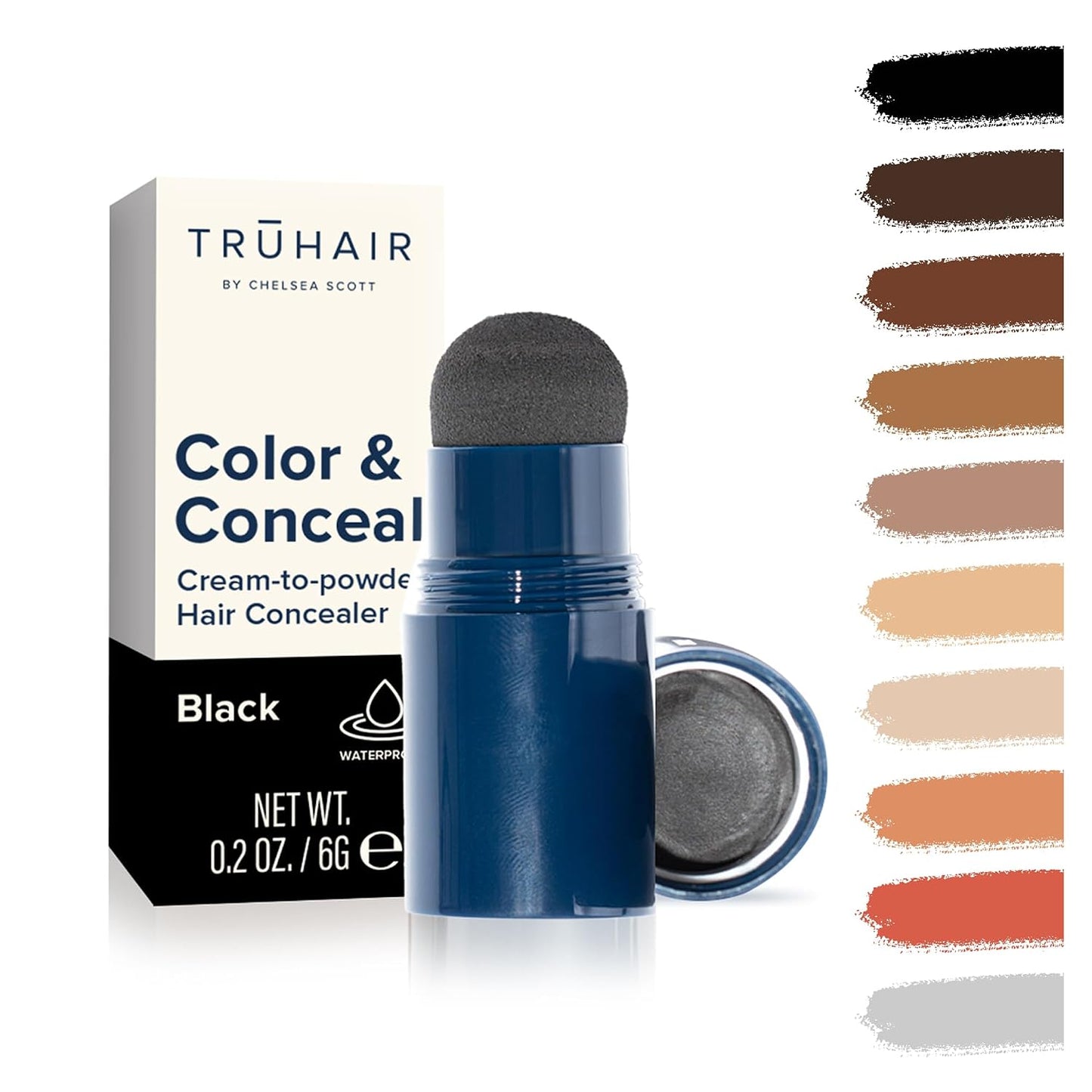TRUHAIR Color & Conceal Waterproof Root Touch Up - Gray Coverage & Hairline Filling | Auburn Shade