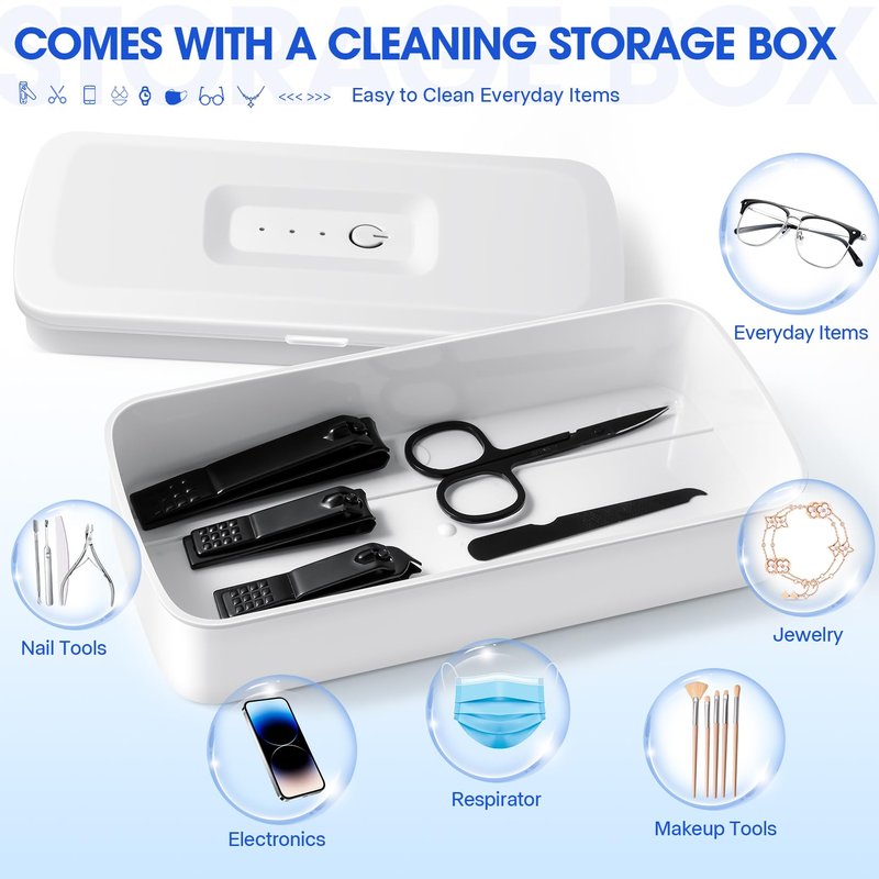 Nail Tool Sterilizer - LXIANGN Portable USB Charge Nail Tool Cleaner Box Machine for Manicure Salon,Jewelry, Phone, Lash Tweezers,Nail Tech Supplies (Pink)