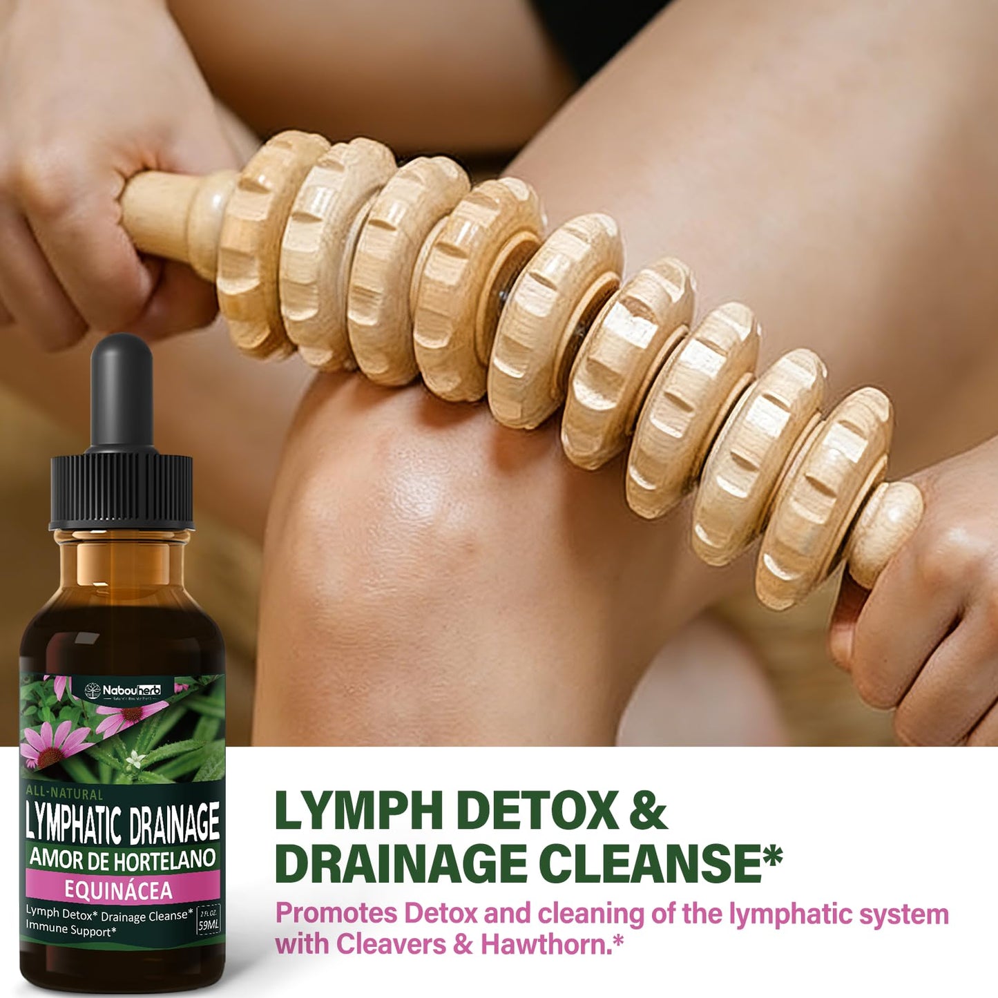 Nabouherb Cleavers Herb Extract Lymphatic Drainage Drops, Herbal Lymph System Support with Echinacea & Cat’s Claw, Botanical Liquid Formula for Immune Support and Daily Wellness Routines, 2 oz