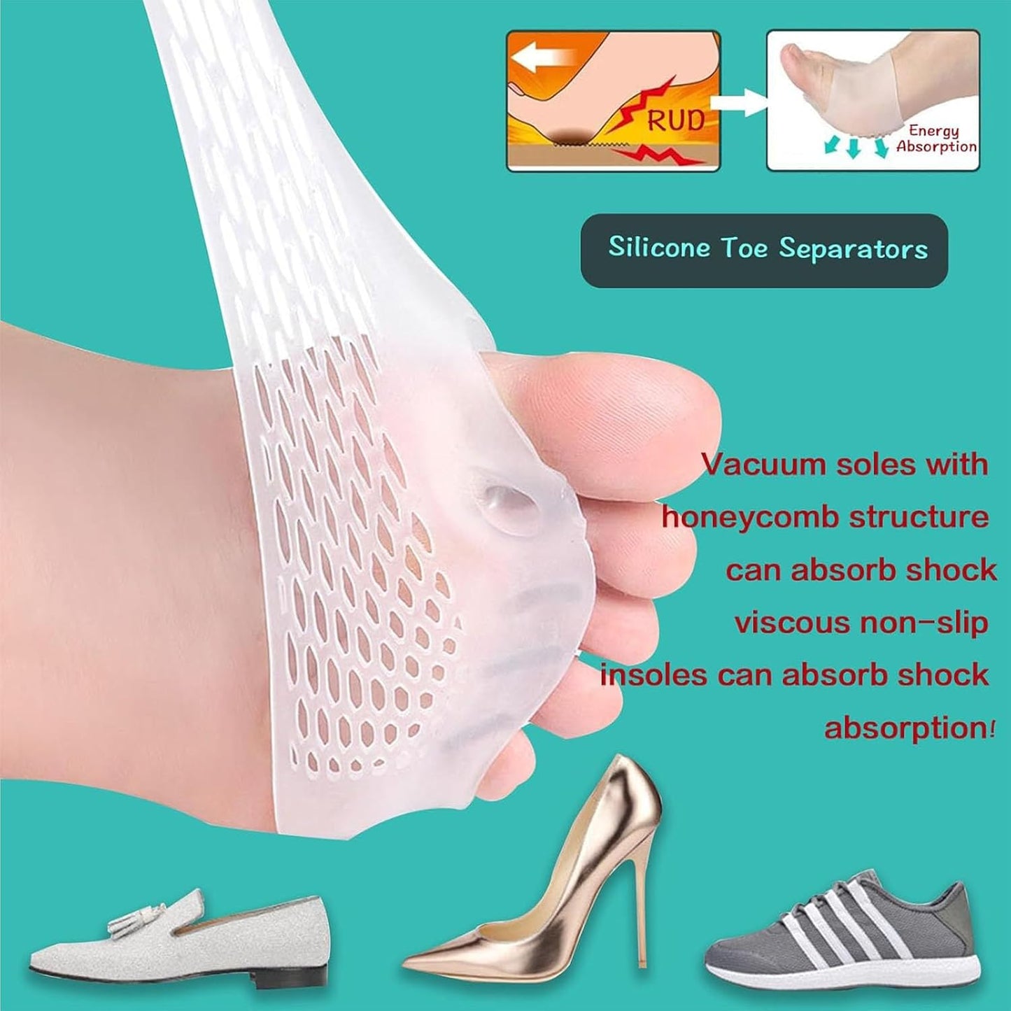 Toe Separators for Bunion Relief - Soft Silicone Spacers | Ultra-Thin Design for Yoga & Running - 4 Pack in 4 Colors