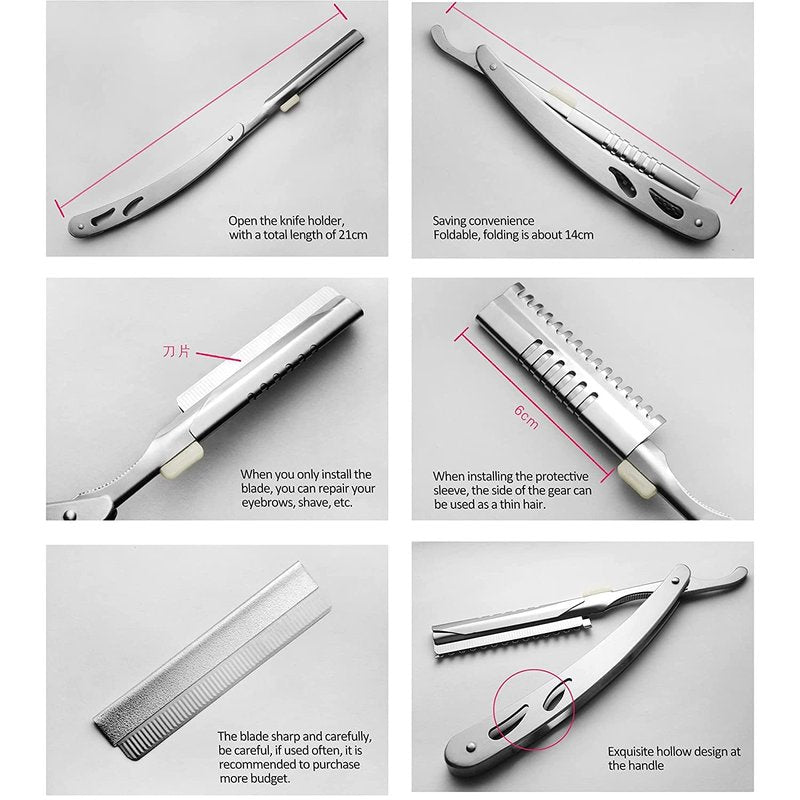 VEOUNDK Precision Brow Razor Blades for Women, Single Edge Disposable Eyebrow Blades, Ideal for Shaping, Grooming, and Styling Brows (100 pieces + 1 tool holders)