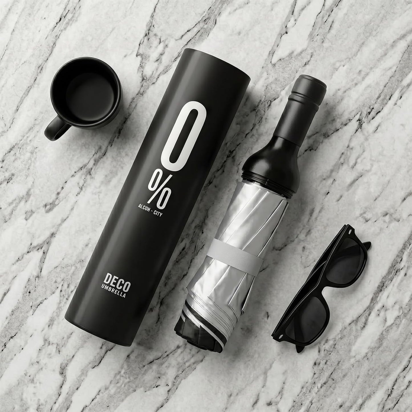 Wine Bottle Umbrella - Compact Windproof UV-Blocking Design | Waterproof & Lightweight Gift for Rain or Sun