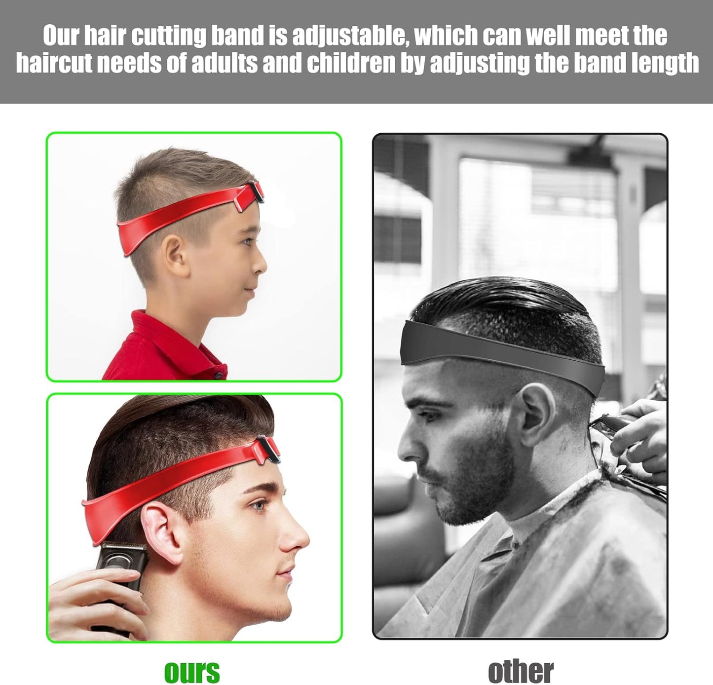 AOMGD Neckline Shaving Template - Adjustable Hair Trimming Guide for DIY Haircuts | Portable Red Tool