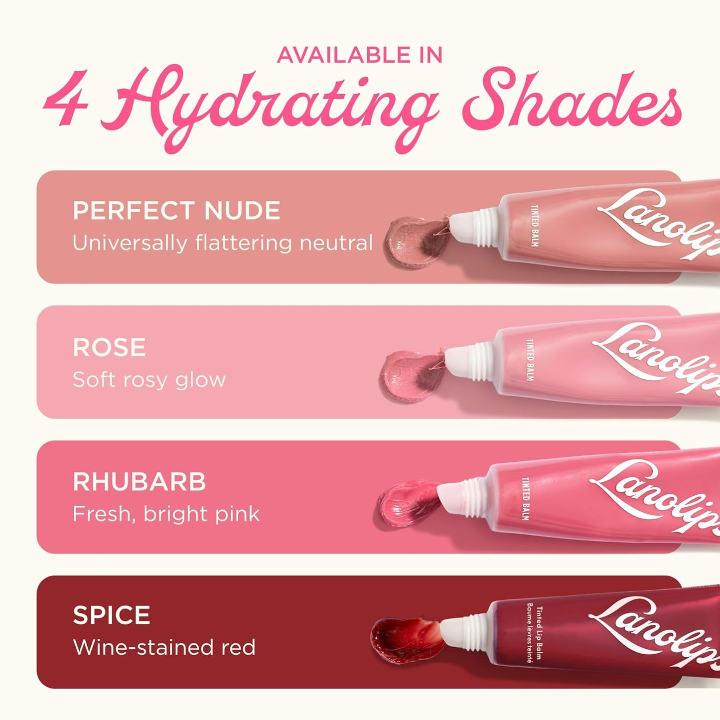 Lanolips Tinted Lip Balm - Moisturizing Color-Tinted Balm with Lanolin & Vitamin E | Perfect Nude (12.5g / 0.44oz)