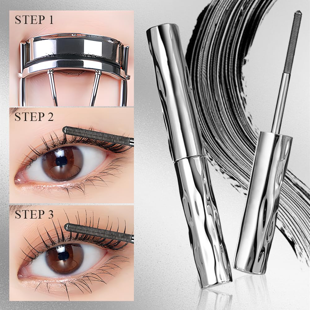 Waterproof Fibre Mascara - Long-Lasting Curling Eyelash Primer | Non-Smudge Formula (1PC)