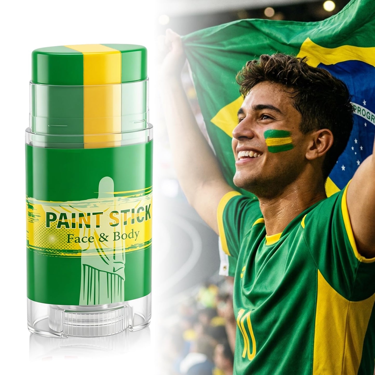LZXLUKGIR Green Yellow and Green Face Body Paint Eye Black Stick,02 Brazil