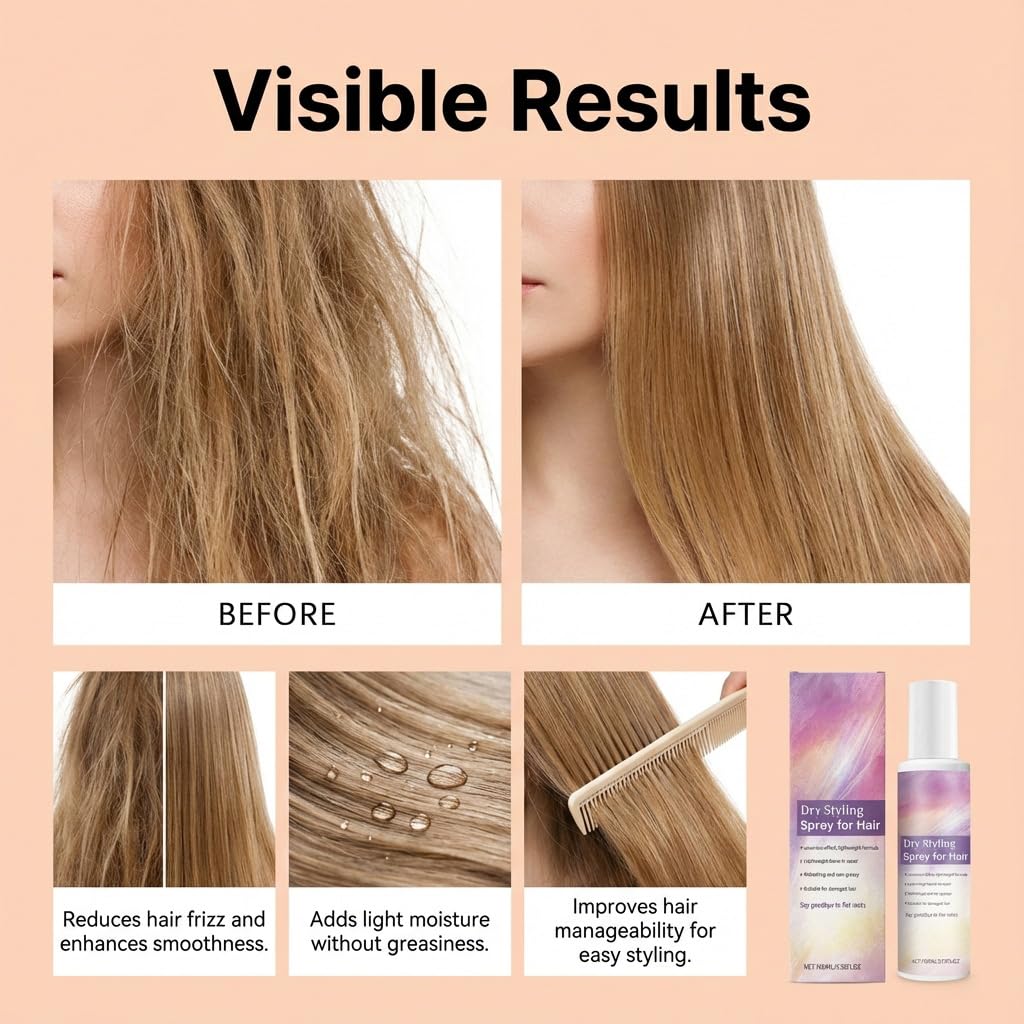 Leave-In Hair Conditioner Spray - Lightweight Non-Greasy Repair for Damaged Hair | 100ml/3.38 fl oz