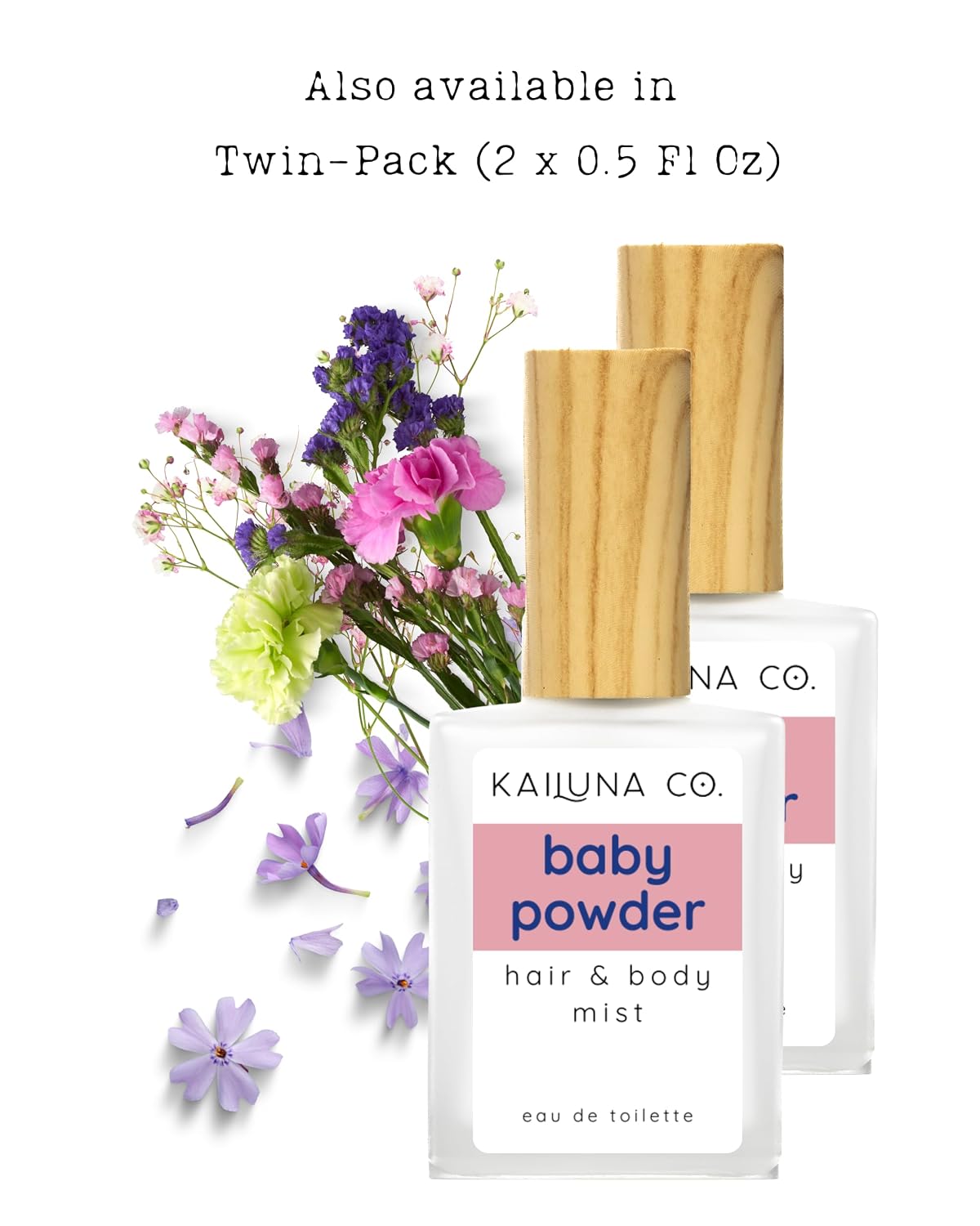 Kailuna Co. Baby Powder Hair & Body Mist Spray - Natural Essential Oils, Alcohol-Free | 0.5 Fl Oz