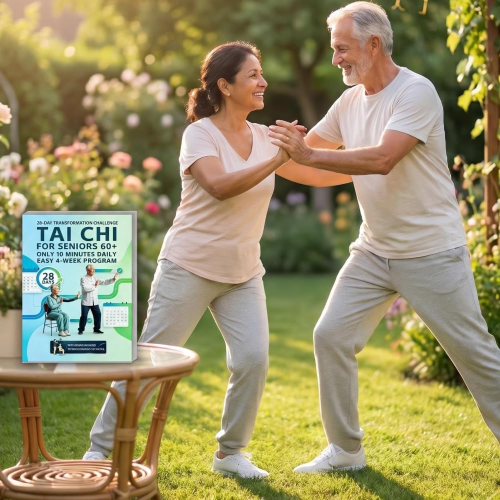 Tai Chi Walking Chart for Seniors - 28-Day Workout Plan for Weight Loss & Flexibility | Spiral Bound Exercise Book (5.7x8.3 Inch)