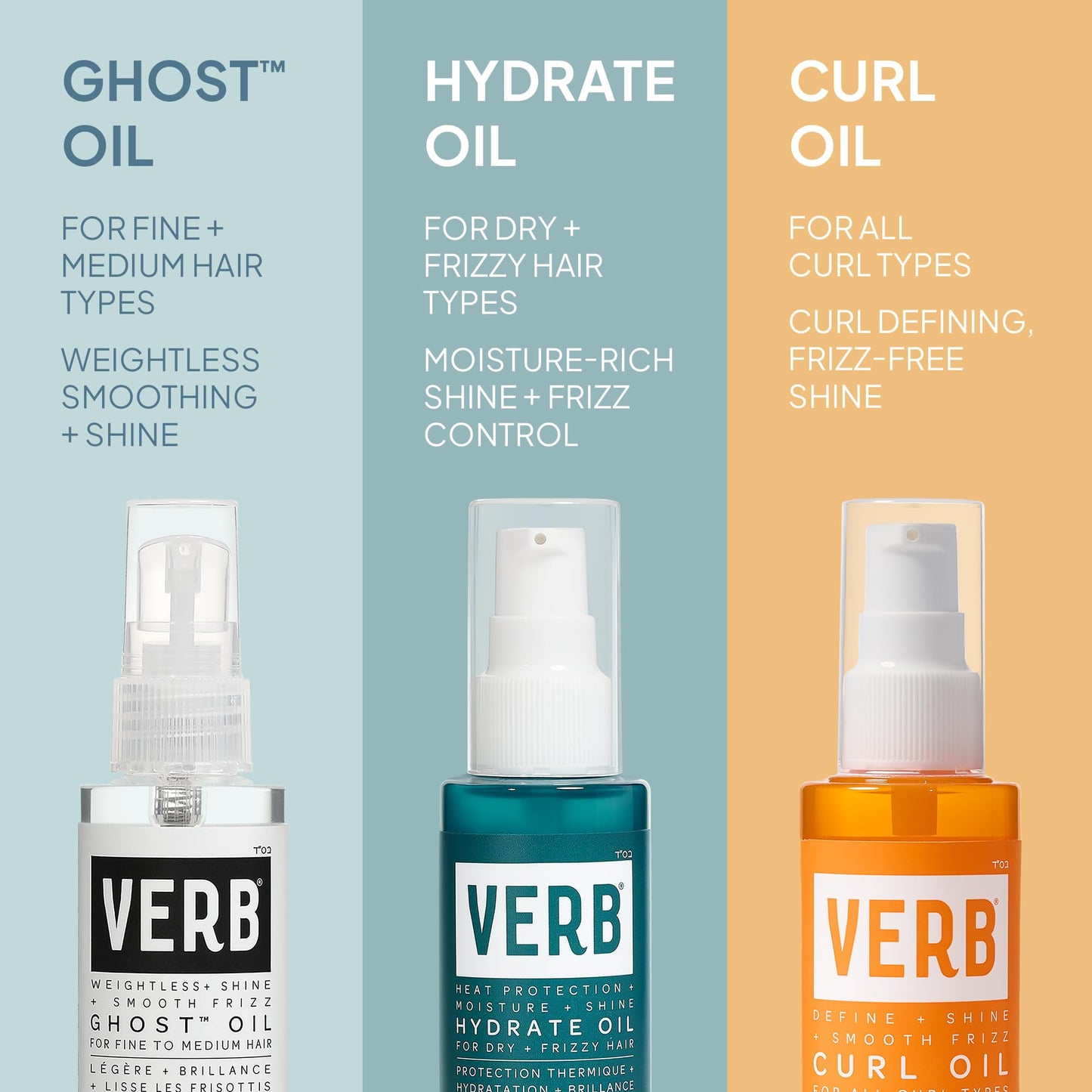 VERB Curl Oil Sample, 1 ml - Define + Shine + Smooth Frizz - for All Curl Types -Silicone Free + No Parabens, Gluten or Harmful Sulfates