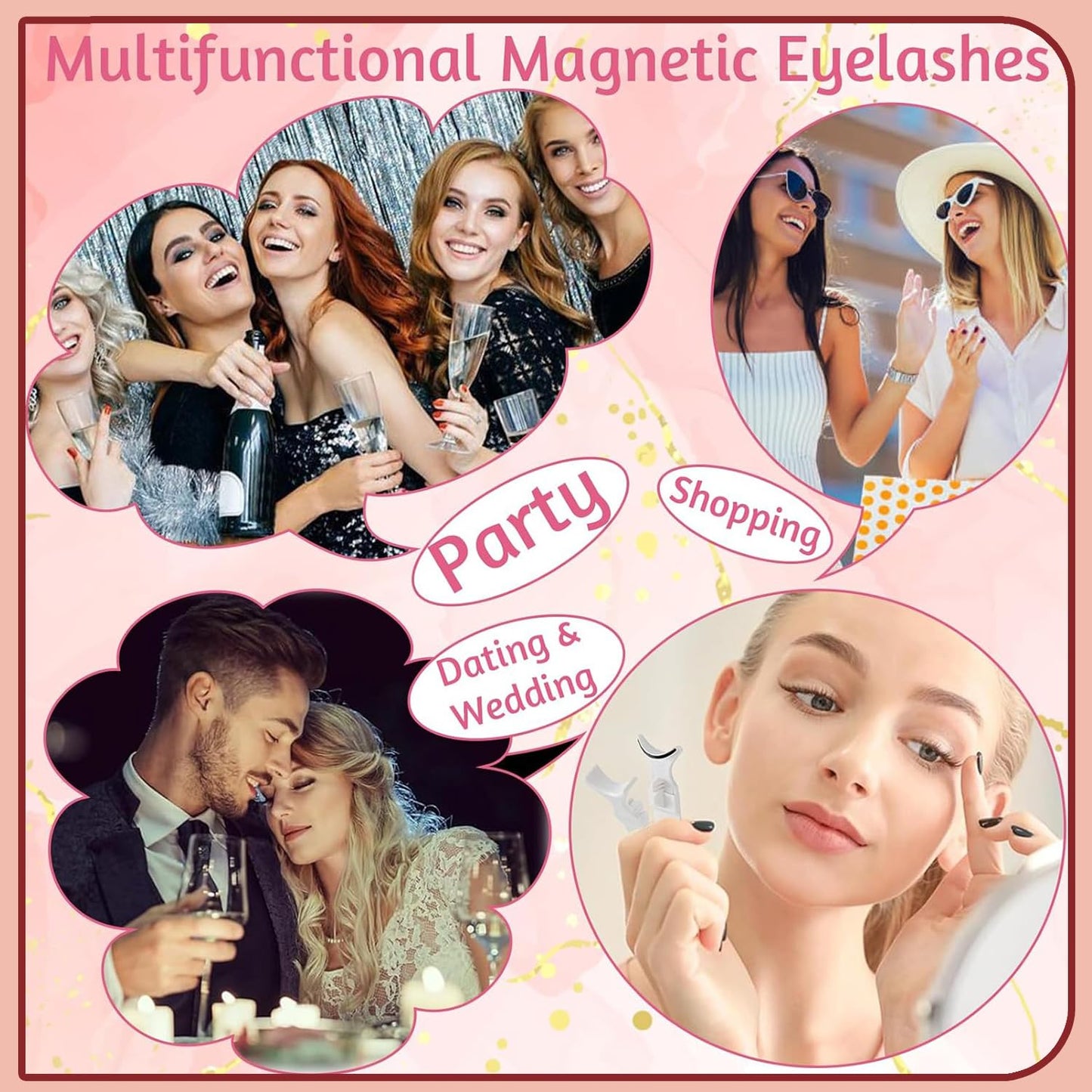 Meylora Magnetic Lashes,Magnetic Lashes,Magnetic Eyelashes with Applicator,Reusable Magnet Eyelashes without Eyeliner Natural Look No Glue Needed (Natural+Iris)