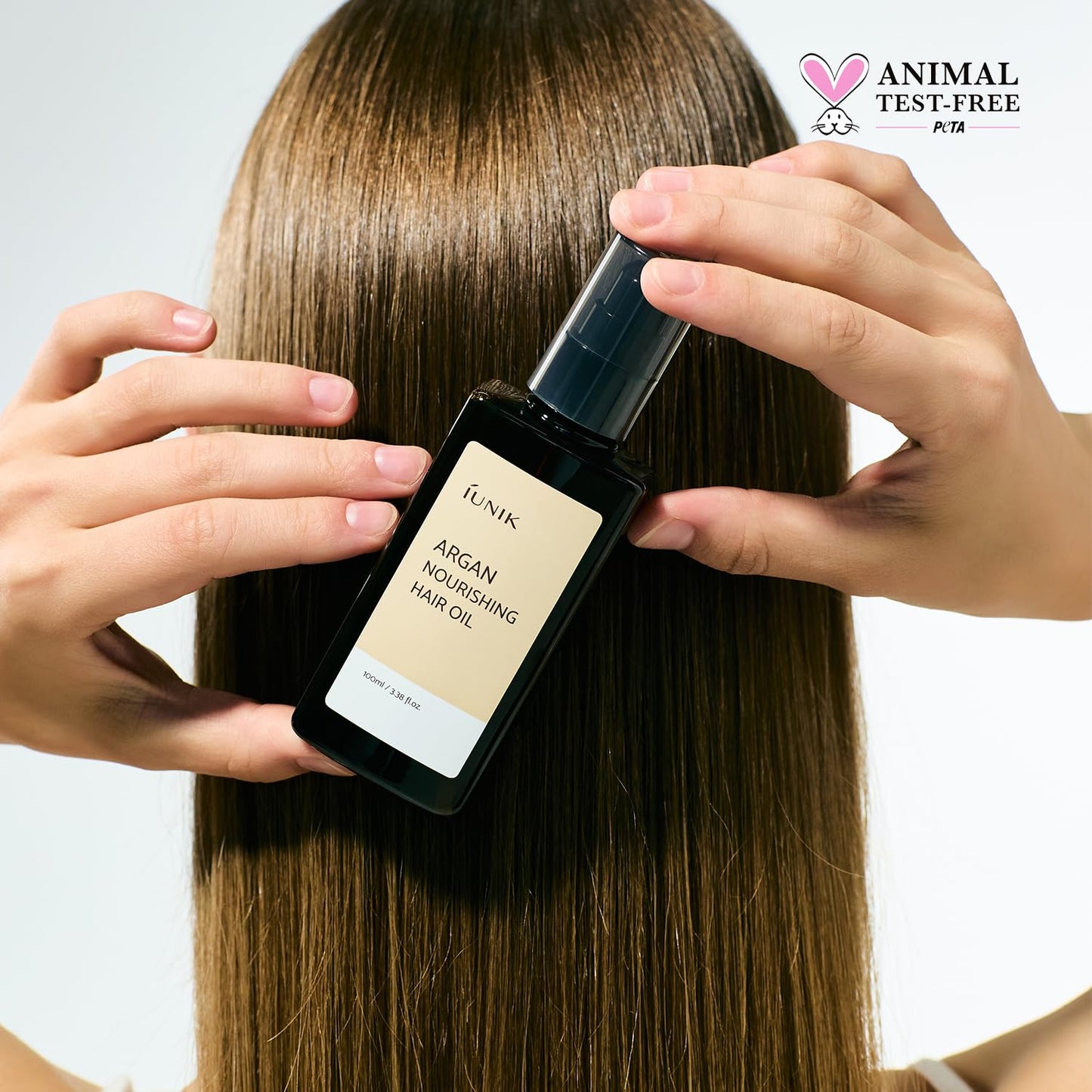 IUNIK Argan Nourishing Hair Oil – Argan Oil Lightweight Nourishing Hair Treatment for Dry & Damaged Hair, Anti-Frizz Deep Conditioning Care, 100ml / 3.38 fl oz