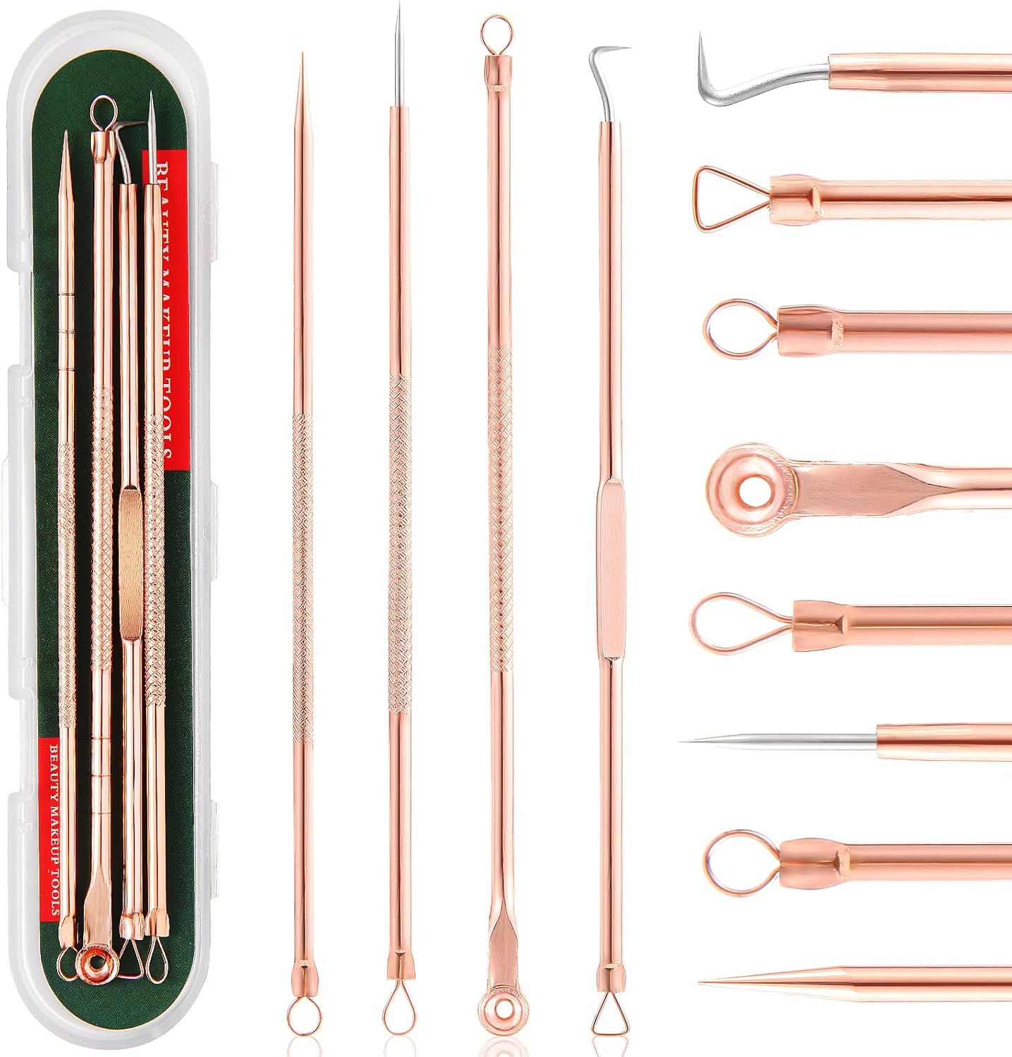 Blackhead Remover Tool Kit - Stainless Comedone Extractor for Acne & Pimples | 4-Piece Silver Set