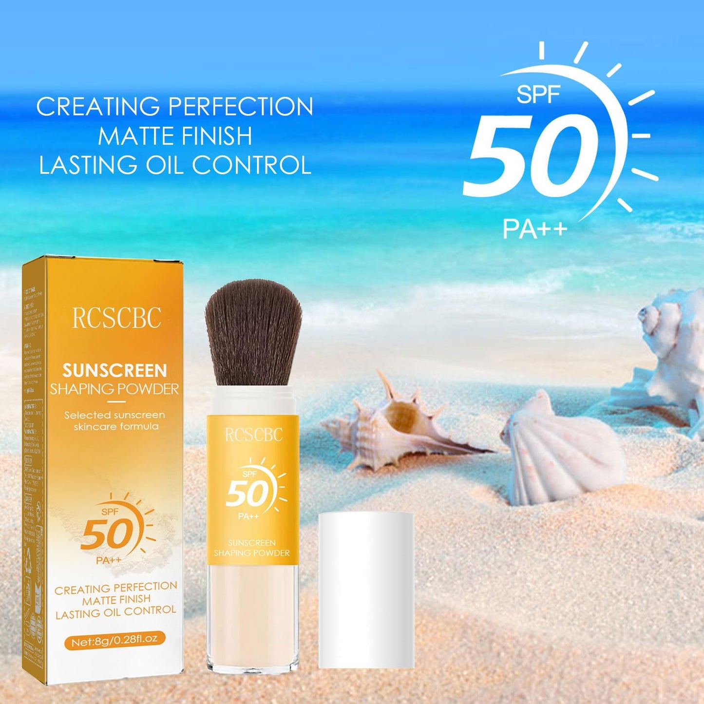 Powder sunscreen for face， SPF 50 Brush Sunscreen Powder for Face & Scalp,Lasting Lightweight Breathable, for All Skin